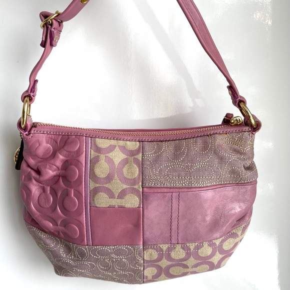 Lilac 💜COACH Signature Canvas Hobo Bag - Picture 2 of 7